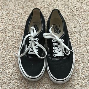 Black lace up vans. Women size 8, men six 6.5.